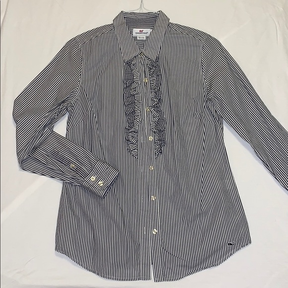 Vineyard Vines Women’s button down NAVY/ WHITE - Picture 1 of 5